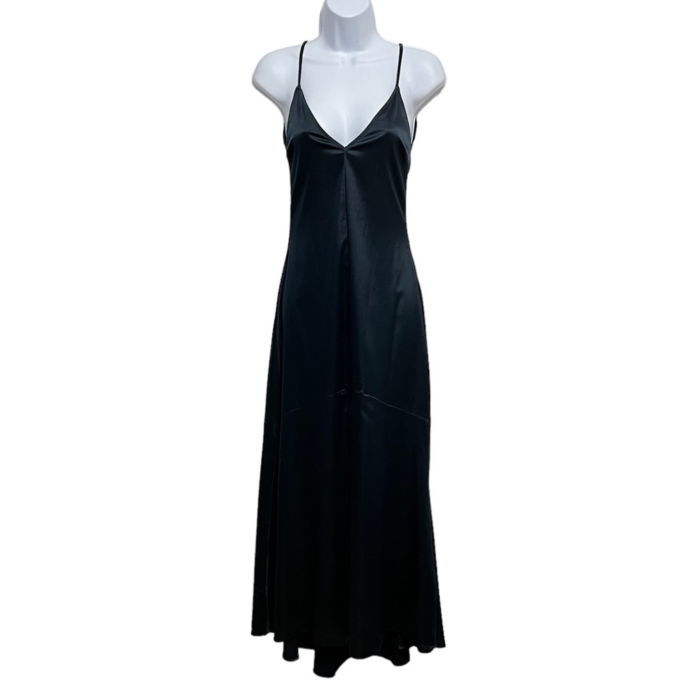 Zara Midnight Blue Satin Slip Dress